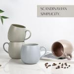 Ava Nord Ceramic Coffee Mugs Set of 6, 14oz - Modern Scandinavian Aesthetic Cup - Microwavable Stoneware Coffee Cups with Comfortable Handle - Tea Mug Set for Latte, Cappuccino, Soup - Mixed Neutrals