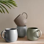 Ava Nord Ceramic Coffee Mugs Set of 6, 14oz - Modern Scandinavian Aesthetic Cup - Microwavable Stoneware Coffee Cups with Comfortable Handle - Tea Mug Set for Latte, Cappuccino, Soup - Mixed Neutrals