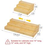 Hongtamoya 3-Tier Expandable Bamboo Mug Holder For Countertop Coffee Cup Holder Display Mug Organizer Mug Rack for Coffee Bar Organizer Mug Shelf for Cabinet for Kitchen, Home