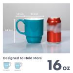 Hartorfic Coffee Mugs Set of 4 – 16 oz Porcelain Ceramic Mugs with Handle, Stackable Non-Toxic & Lead Free, Microwaveable Latte Cups for Kitchen, Tea & Cappuccino White