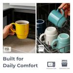 Hartorfic Coffee Mugs Set of 4 – 16 oz Porcelain Ceramic Mugs with Handle, Stackable Non-Toxic & Lead Free, Microwaveable Latte Cups for Kitchen, Tea & Cappuccino White