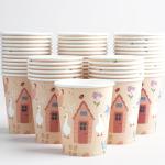 Cheerland Garden Tea Party Cups Farm Shed Goose Disposable Paper Cups Decorations for One Silly Goose Chicken Farmer Kids Birthday Garden Party Baby Shower Spring Tableware Supplies Pack of 50