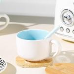 BigNoseDeer Whale Mug Cute Mugs with 3D Ceramic Whale Inside Kawaii Blue Whale Coffee Mug with Lid and Spoon Coffee Cups Tea Cups Cute Ctuff and Cute Gifts Birthday Gifts for Women 13.5oz