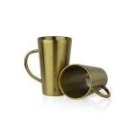 BigBak Stainless Steel Coffee Mugs with Handle - Set of 2 Gold finish, 12oz – Double Wall Insulated, Durable, BPA-Free, Rust-Resistant, Unbreakable, Reusable, Dishwasher Safe Drinkware