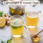 BWODYAY Glass Coffee Mugs, 12 oz iced coffee cups, Clear Tea Cups Set of 2, Glass Mugs with Handles, Glass Cups for Latte, Cappuccino, and Tea