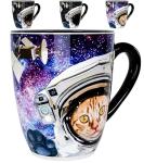 Color Changing Astronaut Cat Coffee Mug 15oz – Heat Sensitive Space Cup with Galaxy Reveal – Funny Novelty Gift, Magic Mug, Unique Cosmic Collectible and gift for Cat Lovers, Christmas & Birthday