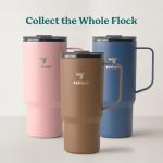REDUCE 24 oz Hot1 Vacuum Insulated Mug for Hot Tea, Coffee and Other Hot Drinks - With Flo-Motion Lid and Handle, Single-Serve and Cupholder Friendly, Keeps Drinks Hot for up to 8 Hrs, Baked Clay