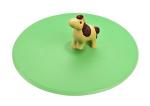 LURCH Germany Silicone Reusable Coffee & Tea Mug Lid | Glass Cup Cover | Anti-dust And Camping & Outdoor Suction Seal | For Hot and Cold Beverages | Set of 3 - Green (Farm Animals Theme)