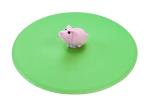 LURCH Germany Silicone Reusable Coffee & Tea Mug Lid | Glass Cup Cover | Anti-dust And Camping & Outdoor Suction Seal | For Hot and Cold Beverages | Set of 3 - Green (Farm Animals Theme)