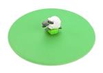LURCH Germany Silicone Reusable Coffee & Tea Mug Lid | Glass Cup Cover | Anti-dust And Camping & Outdoor Suction Seal | For Hot and Cold Beverages | Set of 3 - Green (Farm Animals Theme)
