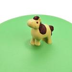 LURCH Germany Silicone Reusable Coffee & Tea Mug Lid | Glass Cup Cover | Anti-dust And Camping & Outdoor Suction Seal | For Hot and Cold Beverages | Set of 3 - Green (Farm Animals Theme)