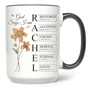 Personalized God Says I Am Mug - Custom Bible Verse Birth Flower Cup - Christian Coffee Mug - Religious Gift for Women