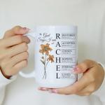 Personalized God Says I Am Mug - Custom Bible Verse Birth Flower Cup - Christian Coffee Mug - Religious Gift for Women