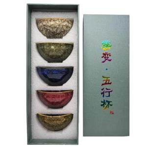 SISUJA 5PCS Chinese Tea Cup, 2024 Ceramic Tea Cup, Chinese Tea Cups with Designed Gift Box, Tea Cup Set Gifts for Expressing Thoughts, Japanese Tea Cups (1Set)