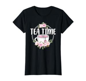 Cute Tea Time Flower Teacup Tea Lover Women Girls T-Shirt