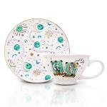 Nightmare Before Christmas Disney The Tarot Cards Ceramic Teacup and Saucer | Tea Party Set For Coffee, Espresso, Mocha