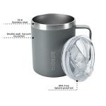 BJPKPK 2 pcs Insulated Coffee Mug, 14oz Insulated Tumbler with Lid, Stainless Steel Coffee Cups with Splash Proof Lid-Gray