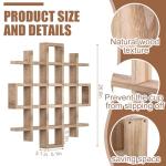 Suzile Oversize Coffee Mug Display Rack Wooden Display Shelves Rustic Wooden Floating Curio Shelf Travel Wall Mounted Coffee Mug Rack Holder Shadow Box Shelf(5.1x5.1x3in,Wood Color)