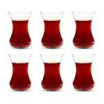 yersiz Turkish Tea Glass Set, Slim Waist Design and Thick Sole Prevent Tea From Getting Cold, Easy to Keep for 6 People, 6 Glasses, Useful Set (6 Pieces)