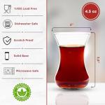 yersiz Turkish Tea Glass Set, Slim Waist Design and Thick Sole Prevent Tea From Getting Cold, Easy to Keep for 6 People, 6 Glasses, Useful Set (6 Pieces)