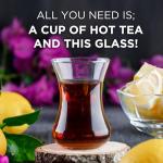 yersiz Turkish Tea Glass Set, Slim Waist Design and Thick Sole Prevent Tea From Getting Cold, Easy to Keep for 6 People, 6 Glasses, Useful Set (6 Pieces)