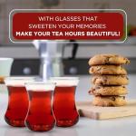 yersiz Turkish Tea Glass Set, Slim Waist Design and Thick Sole Prevent Tea From Getting Cold, Easy to Keep for 6 People, 6 Glasses, Useful Set (6 Pieces)