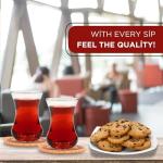 yersiz Turkish Tea Glass Set, Slim Waist Design and Thick Sole Prevent Tea From Getting Cold, Easy to Keep for 6 People, 6 Glasses, Useful Set (6 Pieces)