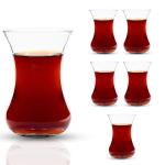yersiz Turkish Tea Glass Set, Slim Waist Design and Thick Sole Prevent Tea From Getting Cold, Easy to Keep for 6 People, 6 Glasses, Useful Set (6 Pieces)