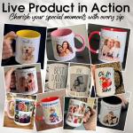 Custom Mug with Pictures Text Logo 11oz 15oz Ceramic, Personalized Coffee Mugs with Photo Text, Custom Photo Mug Gift for Men Women, Customize Coffee Cup for Family Mom Dad Grandma Grandpa Friend