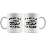 Panvola I'm Not Old I'm Classic Retirement Gift Mug Retired Senior Dad Father Grandpa Granddad Birthday Gifts For The Car Enthusiast Ceramic Cup (White)