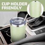 YEBTS Life 20 oz Tumbler with Lids and Straws, Stainless Steel Insulated Travel Coffee Mug, Double Wall Vacuum Insulated Tumblers, Powder Coated Coffee Tumbler for Cold & Hot Drinks (Green Tea)