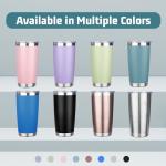 YEBTS Life 20 oz Tumbler with Lids and Straws, Stainless Steel Insulated Travel Coffee Mug, Double Wall Vacuum Insulated Tumblers, Powder Coated Coffee Tumbler for Cold & Hot Drinks (Green Tea)
