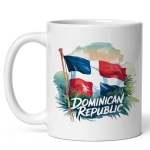 Dominican Republic Flag Ceramic Coffee Mug 11oz Caribbean Heritage Culture - Tea Coffee Mug with Comfortable Grip - Unique Travel Gift Cup for Office or Home - Vibrant Long-Lasting Print ID44991
