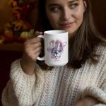 Personalized Mug For Horse Lovers, Customized Beautiful Horse Ceramic Cup Choose Name, Enchanting Floral Horse Tea Cup For Horse Owners, Equine Theme Tea Cup, Animal White Mugs 11oz 15oz