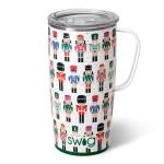 Swig Life 22oz Travel Mug, Insulated Tumbler with Handle and Lid, Cup Holder Friendly, Dishwasher Safe, Stainless Steel, Travel Coffee Cup, Insulated Mug (Classic Nutcracker)