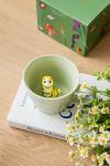 DIHOclub Ceramic Caterpillar Coffee Cup Hidden 3D Animal Inside Mug，Garden series Handmade Figurine Caterpillar Mugs (Light green)