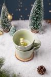 DIHOclub Ceramic Caterpillar Coffee Cup Hidden 3D Animal Inside Mug，Garden series Handmade Figurine Caterpillar Mugs (Light green)