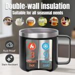 Personalized Coffee Mug with Lid Custom 12oz 14oz Insulated Coffee Tumbler with Handle Engraved Name Text Stainless Steel Travel Mug Gifts for Men Women Friends Colleagues