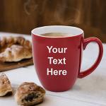 My Personal Memories Custom Engraved Latte Coffee Mug and Personalized Tea Cup With Your Text (Red)