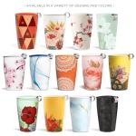 Tea Forte Mariposa Double-Walled Ceramic Kati Cup with Removable Stainless Steel Infuser Basket and Lid, Steeps 12 oz Loose Leaf Tea, Lid and Cup Dishwasher & Microwave Safe