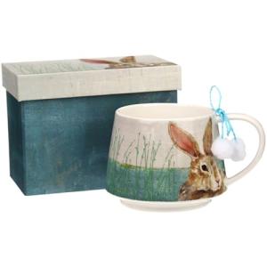 Topadorn Ceramic Coffee Mug, 12 oz Porcelain Tea Cup with Handle,Holiday and Birthday Gift for Coffee Milk Tea Lovers, Cute Rabbit Mug with Gift Box, Luxurious Cups for Office and Home