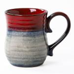masoline 21 oz Large Ceramic Coffee Mugs, Handmade Cup with Large Handle, Big Tea and Coffee Cups for Office and Home, Microwave and Dishwasher Safe (Ink Red)