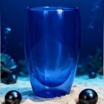ELEMENT LABS Colored Double Wall Coffee Cups Set of 2 15oz Insulated Borosilicate Glass Mug for Coffee, Tea, Matcha & Holiday Drinks - Nature Inspired Ocean&Botanic Collection