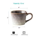 XINRRY Ceramic Coffee Mug, 12 oz Tea Cup with Handle, Vintage Coffee Cup for Office and Home, Dishwasher and Microwave Safe, Purple Grey