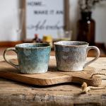 XINRRY Ceramic Coffee Mug, 12 oz Tea Cup with Handle, Vintage Coffee Cup for Office and Home, Dishwasher and Microwave Safe, Purple Grey
