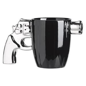 Novelty Ceramic Cool Gun Mug for Men, 12OZ Porcelain Pistol Design Coffee Mug, Gifts for Gun Lovers