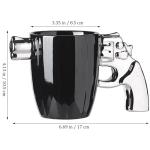 Novelty Ceramic Cool Gun Mug for Men, 12OZ Porcelain Pistol Design Coffee Mug, Gifts for Gun Lovers