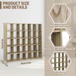 Kigley Oversize Coffee Mug Display Rack Wooden Shelves Rustic Shot Glass Display Case Travel Mug Shelf Wall Mounted Rack Holder Shadow Box(5 x 6,Brown)