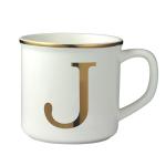 Miicol Ceramic Coffee Mug 16 oz, Monogram Coffee Cup, Golden Initial Tea Mug, Personalized Tea Cup, Unique Gift, Large Mug for Home, Office, Letter J