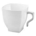Kaya White Square Plastic Mini Coffee Tea Cups (2 oz., Pack of 12) - Elegant & Convenient Design - Ideal for Celebrations, Gatherings, and Everyday Dining